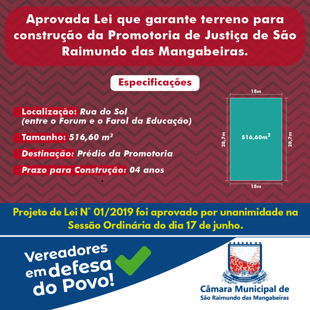 Projeto de lei terreno da promotoria