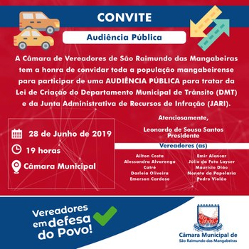 convite audiencia pública DMT