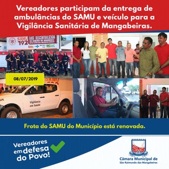 Vereadores participam de entrega ambulância do samu 02