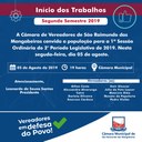 2° período legislativo de 2019 da Câmara de Mangabeiras inicia nesta segunda-feira (05)
