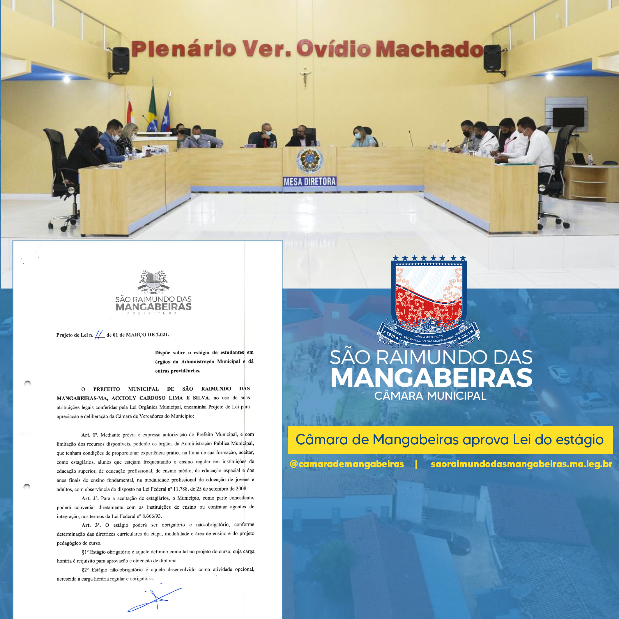 Câmara de Mangabeiras aprova Lei do Estágio