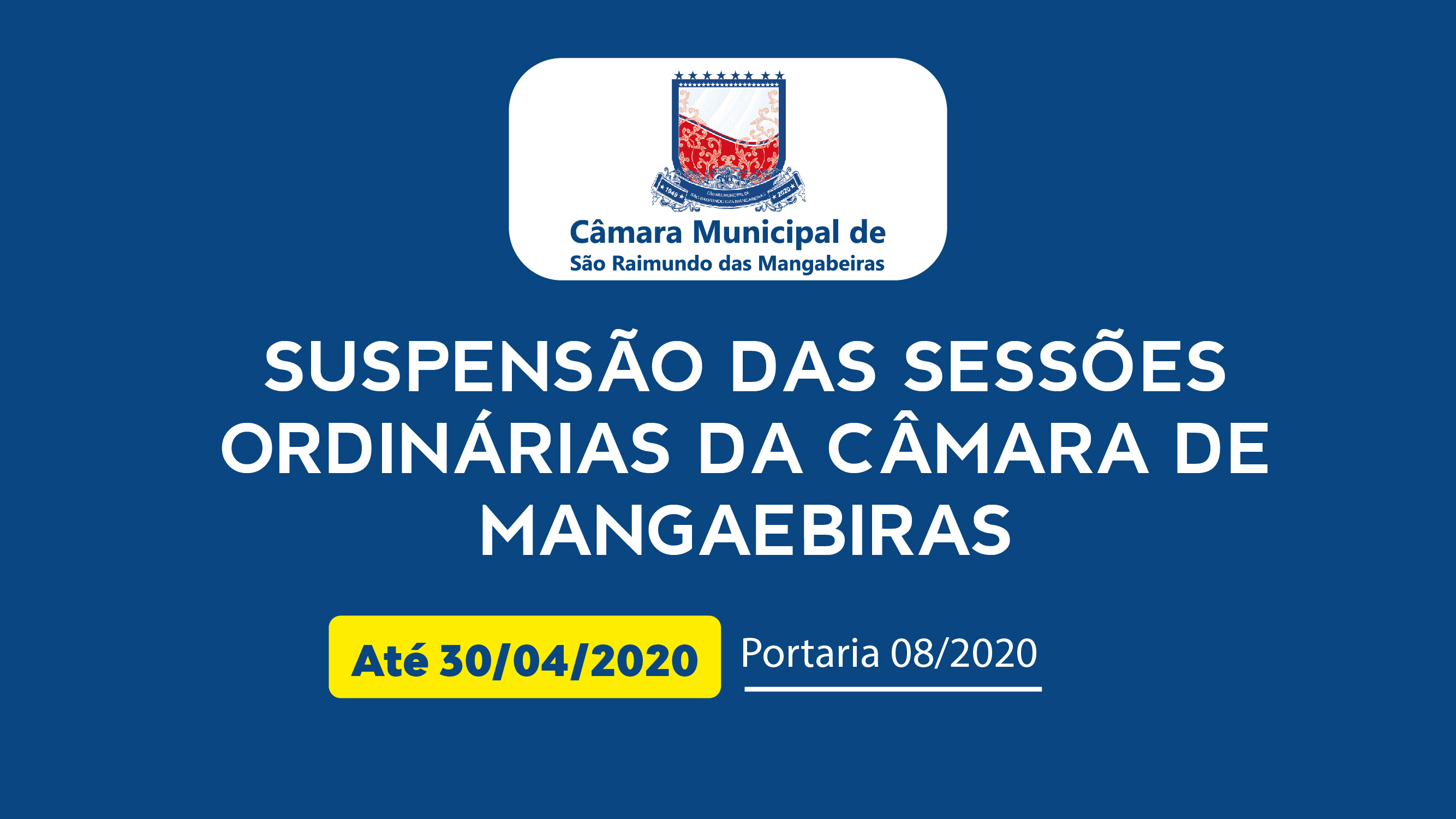 Câmara de Mangabeiras continua com atividades suspensas devido ao coronavírus