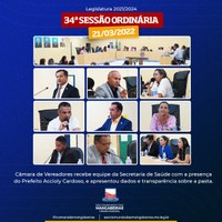 Confira resumo da 34° Sessão Ordinária (21/03)