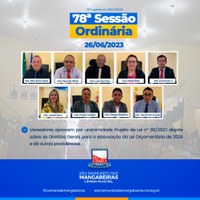 Confira resumo da 78° Sessão Ordinária (23/06)