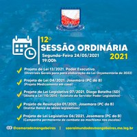 Ordem do Dia - 12° Sessão Ordinária (24/05)