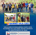 Vereadores de Mangabeiras fazem visita ao Bairro Vila Ceci para tratar a respeito do abastecimento de água.
